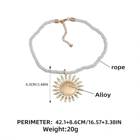 Zara Golden Sun Cord Necklace Tik Tok Famous - Picture 4 of 6